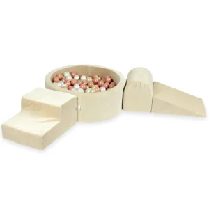 27008.jpgv1671099846 Aire de jeux en mousse avec piscine ronde 90x30 velvet soft beige + 200 balles (or rose, or clair, perle)