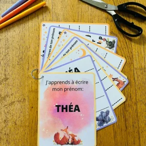 Support personnalisé pour apprendre son prénom facilement