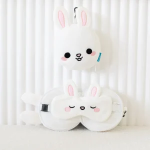 Coussin de voyage 2-en-1 avec masque, Frances le Lapin