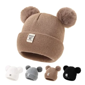 S286f76de6b4f4778a842dba1e8a5f40bd.jpgv1698053059 Bonnet Tricoté avec Pompon pour Bébés et Enfants - Chaleur et Style pour l'Automne-Hiver