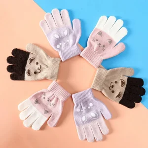 Gants d'Hiver Chauds pour Enfants avec Motifs animaux