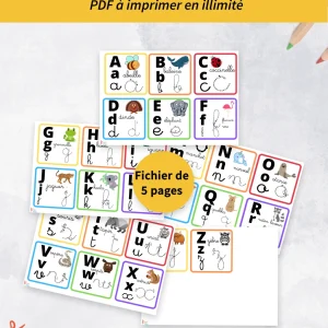 Abécédaire pour enfant en cartes à imprimer