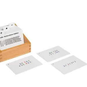 Kasten mit Aufgabenkarten für den großen Rechenrahmen